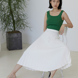 白色/黑色 風的褶皺 三醋酸重磅百褶裙 日本進口環保质料 必入推薦長裙 第10張的照片