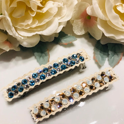 ビジュー❤️スワロフスキー❤️バレッタ 1600円→1400円！スワロフスキーバレッタ2つセット☆ バレッタ nori