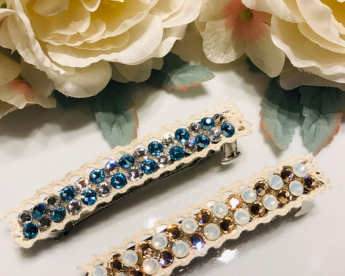 Rosaさま❤️スワロフスキー　バレッタ 1600円→1400円！スワロフスキーバレッタ2つセット☆ バレッタ nori