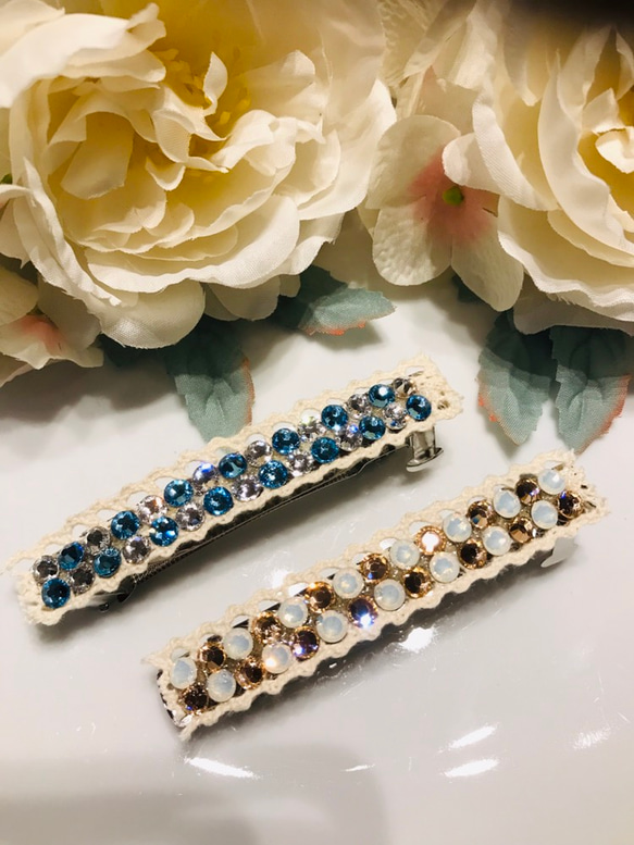 1600円→1400円！スワロフスキーバレッタ2つセット☆ バレッタ nori