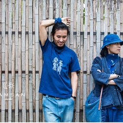 有故事的人 | 靛藍 印尼長絨棉 純棉圖騰男女中性情侶款短袖春夏裝T恤 Namsan Indigo草木染 第6張的照片