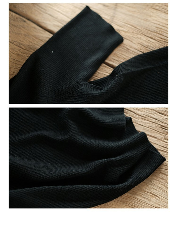ブラック/ホワイト/グレークラシック3色Superfine MerinoウーステッドウールVネックレトロスリムショートスリーブニ 10枚目の画像