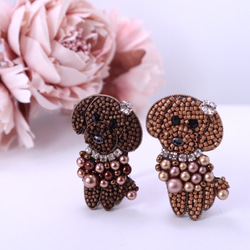 トイプードルのビーズ刺繍ブローチ ブローチ beads syurippi 通販