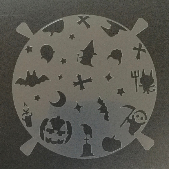 Halloween3　円形18㎝　ステンシルシート　型紙図案　NO808 2枚目の画像
