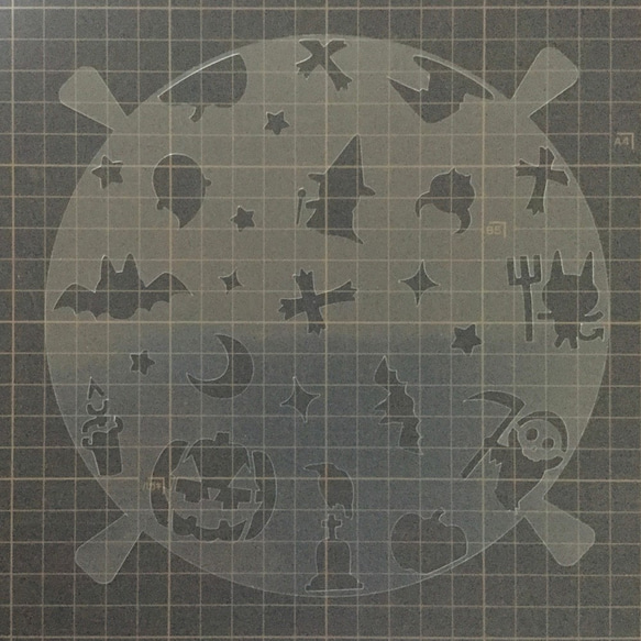 Halloween3　円形18㎝　ステンシルシート　型紙図案　NO808 5枚目の画像