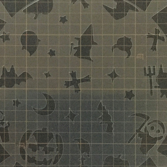 Halloween3　円形18㎝　ステンシルシート　型紙図案　NO808 6枚目の画像