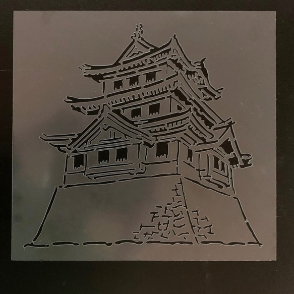 お城イラスト　ステンシルシート　型紙　図案　NO811 2枚目の画像