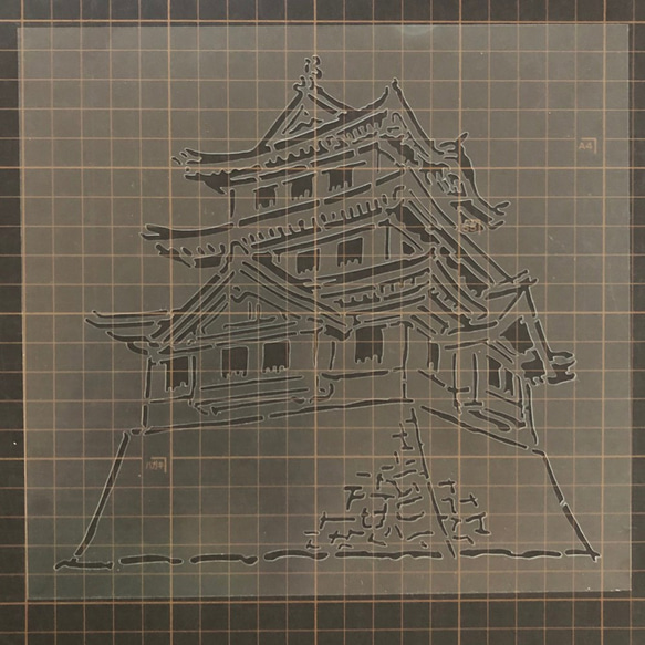 お城イラスト　ステンシルシート　型紙　図案　NO811 4枚目の画像