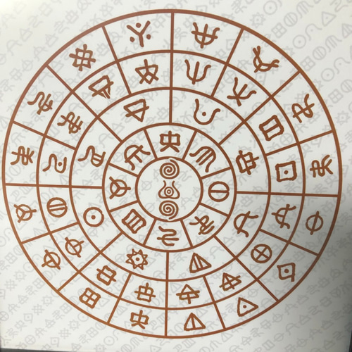 ヲシテ(ホツマ)文字 フトマニ図 簡易フレーム入り NO879