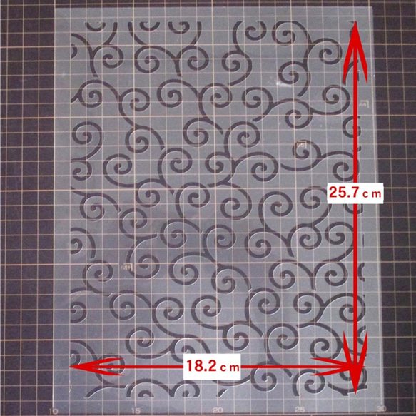 唐草文様　吉祥紋様　伝統柄　和風地紋6番　ステンシルシート　型紙 図案　NO236 2枚目の画像