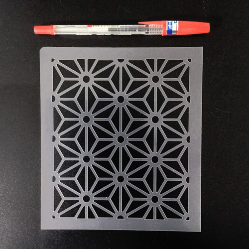 小紋型紙 麻の葉A 和風地紋9番 ステンシルシート 型紙 図案 NO239 型紙 moji