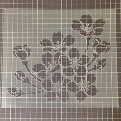 和柄イラスト　桜枝 さくら2番　ステンシルシート　型紙 図案　NO552 6枚目の画像