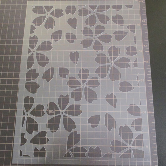 和柄イラスト　桜花びら さくら6番　ステンシルシート　型紙 図案　NO556 5枚目の画像