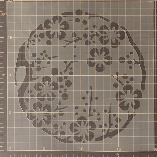 和柄イラスト 桜枝 さくら11番 ステンシルシート 型紙 図案