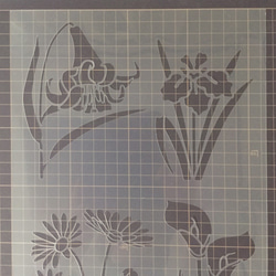 花イラスト集　百合　菖蒲　デイジー　カラー フラワーセット2　ステンシルシート　型紙 図案　NO532 7枚目の画像