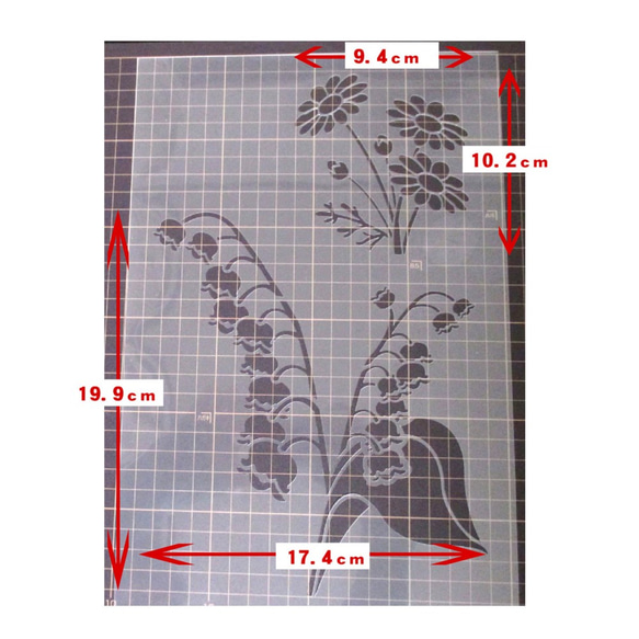 花イラスト集　スズラン　ひな菊 フラワーセット3　ステンシルシート　型紙 図案　NO533 2枚目の画像