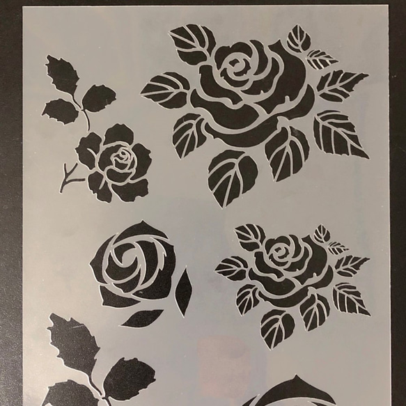 薔薇のイラスト集　バラ2番　ステンシルシート　型紙 図案　NO502 4枚目の画像