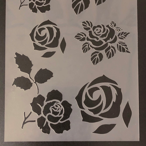 薔薇のイラスト集　バラ2番　ステンシルシート　型紙 図案　NO502 5枚目の画像