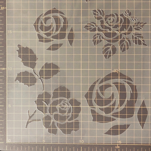 薔薇のイラスト集 バラ2番 ステンシルシート 型紙 図案 NO502 その他