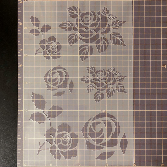 薔薇のイラスト集　バラ2番　ステンシルシート　型紙 図案　NO502 8枚目の画像