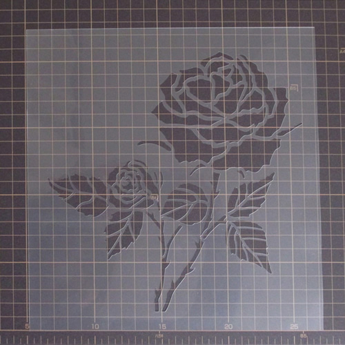 薔薇の花 バラ4番 ステンシルシート 型紙 図案 NO504 その他素材 moji
