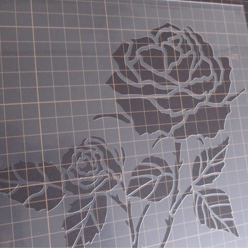 薔薇の花 バラ4番 ステンシルシート 型紙 図案 NO504 その他素材 moji