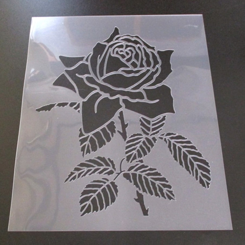 薔薇の花 バラ5番 ステンシルシート 型紙 図案 NO505 その他素材 moji