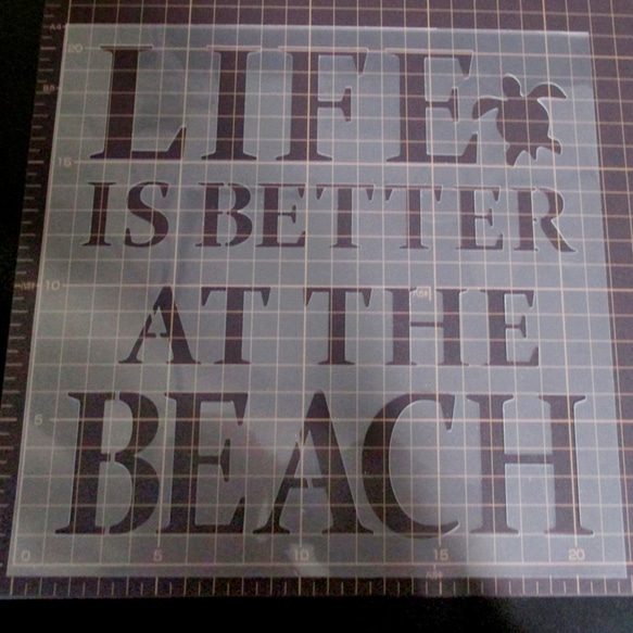 LIFE IS BETTER AT THE BEACH　ステンシルシート　型紙 図案　NO305 3枚目の画像