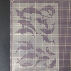 イルカの群れ　イラスト　ステンシルシート　型紙 図案　NO310 4枚目の画像