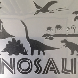 恐竜かわいいイラスト　トリケラトプス・ステゴサウルス　ステンシルシート　型紙 図案　NO683 3枚目の画像