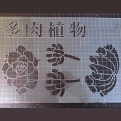 多肉植物2番　エケベリア リラシナ 乙女心 ギョクセン(ジュエルプランツ) 　ステンシルシート　型紙 図案　NO602 4枚目の画像