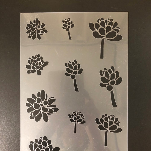 多肉植物。 專用図 多肉植物6番 イラスト 虹の玉 ステンシルシート 型紙 図案 NO606