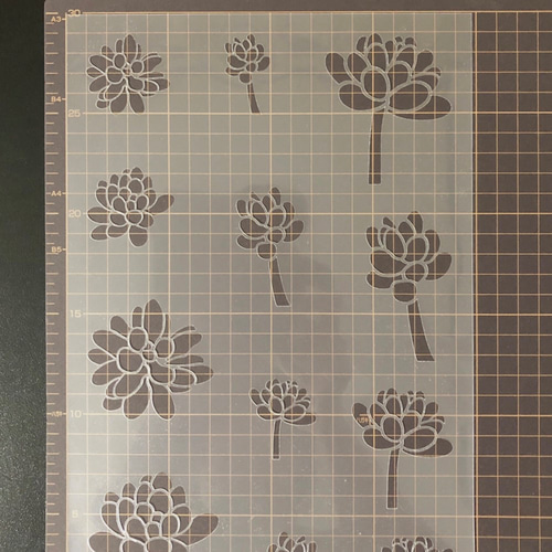 多肉植物6番 イラスト 虹の玉 ステンシルシート 型紙 図案 NO606