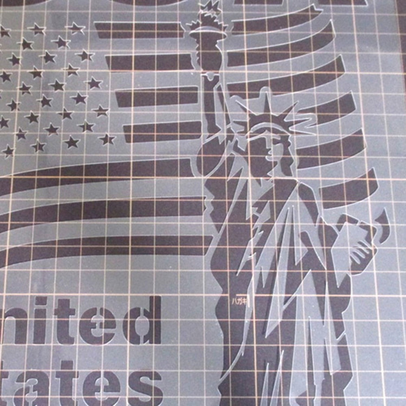 USA America　星条旗　自由の女神　イラスト　ステンシルシート　型紙 図案　NO321 3枚目の画像
