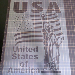 USA America　星条旗　自由の女神　イラスト　ステンシルシート　型紙 図案　NO321 4枚目の画像