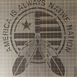 AMERICA IS ALWAYS NATIVE NAT　AMERICA　ステンシルシート　型紙 図案　NO328 3枚目の画像