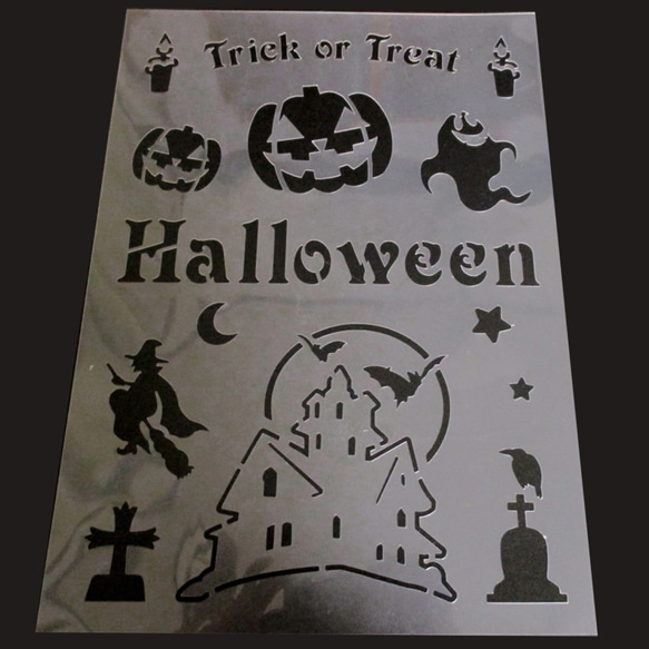 Halloween カボチャ　おばけ　イラスト集　ステンシルシート　型紙 図案　NO732 4枚目の画像