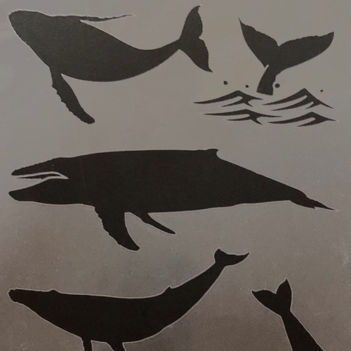 ☆くじら 座頭鯨 ステンシルシート 型紙 図案 NO311 型紙 moji 通販