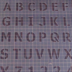 ☆アルファベット大文字　サイズ縦3センチ ゴシック ステンシルシート NO123 4枚目の画像
