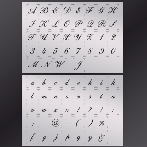 ☆2枚セット アルファベット大文字小文字 スクリプト欧文1番