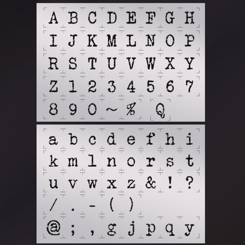 ☆2枚セット アルファベット大文字小文字 タイプライター