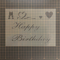 ☆Happy　Birthday　ハート入り　誕生日用ステンシルシート　型紙図案　NO194 4枚目の画像