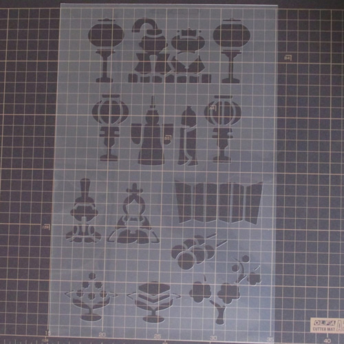 おひなさま イラスト ステンシルシート 型紙図案 NO721 型紙 moji 通販