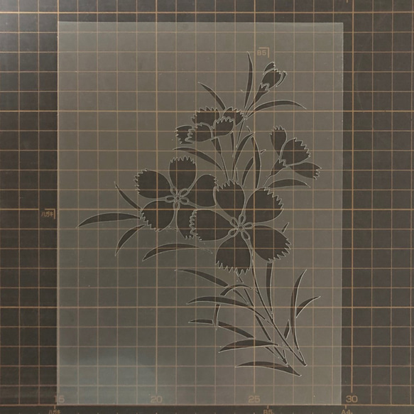 ☆なでしこ　花イラスト　ステンシルシート　型紙図案　NO545 5枚目の画像