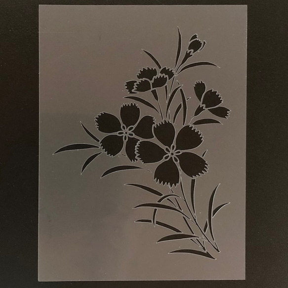 ☆なでしこ　花イラスト　ステンシルシート　型紙図案　NO545 6枚目の画像