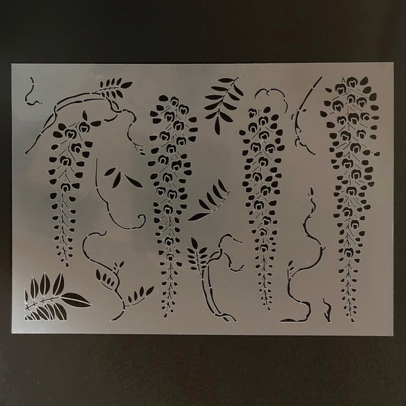 ☆藤の花②　花イラスト　ステンシルシート　型紙図案　NO547 3枚目の画像