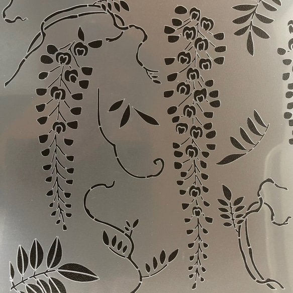☆藤の花②　花イラスト　ステンシルシート　型紙図案　NO547 5枚目の画像