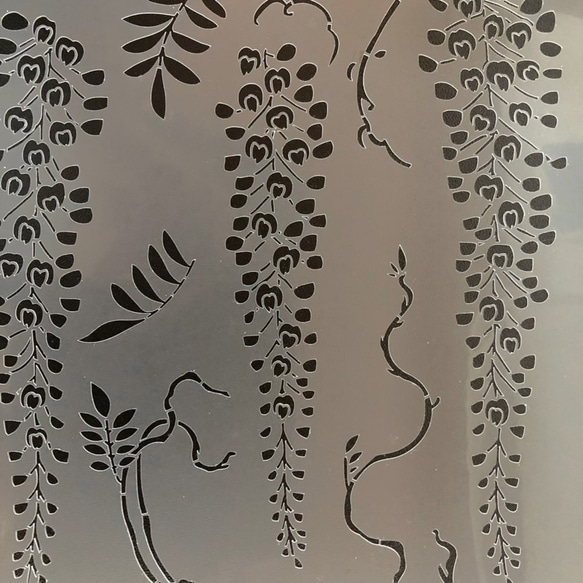 ☆藤の花②　花イラスト　ステンシルシート　型紙図案　NO547 6枚目の画像