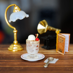 ミニチュアコーヒーゼリーのキーホルダー/ミニチュア作品 ❁喫茶店のレトロかわいいメニューシリーズ 2枚目の画像