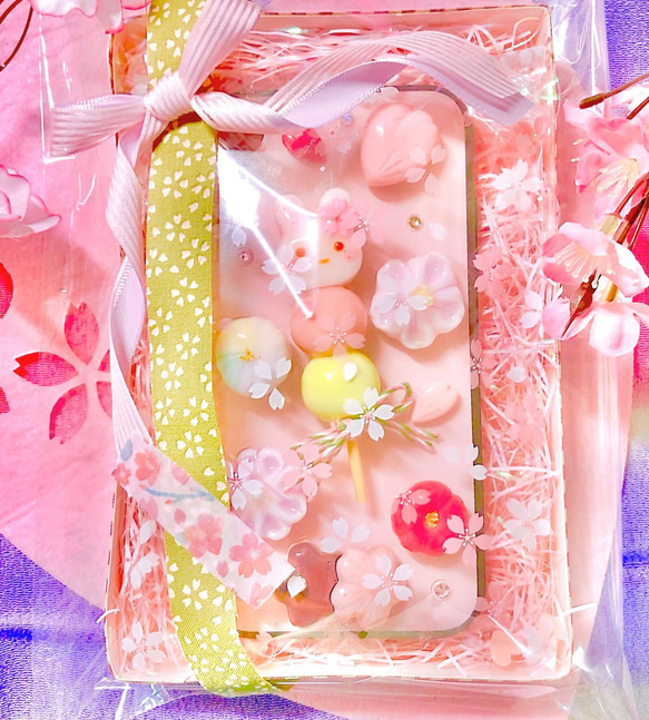 つやつやうさ団子さん和sweetsスマホケースiPhone XR✩︎⡱ 3枚目の画像